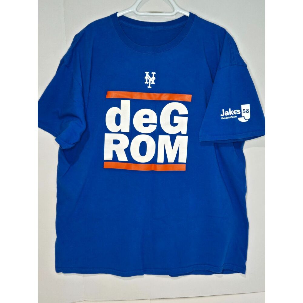 New York Mets Jacob deGrom Promo T-Shirt | Jake's 58 | Men's Size L | Royal Blue